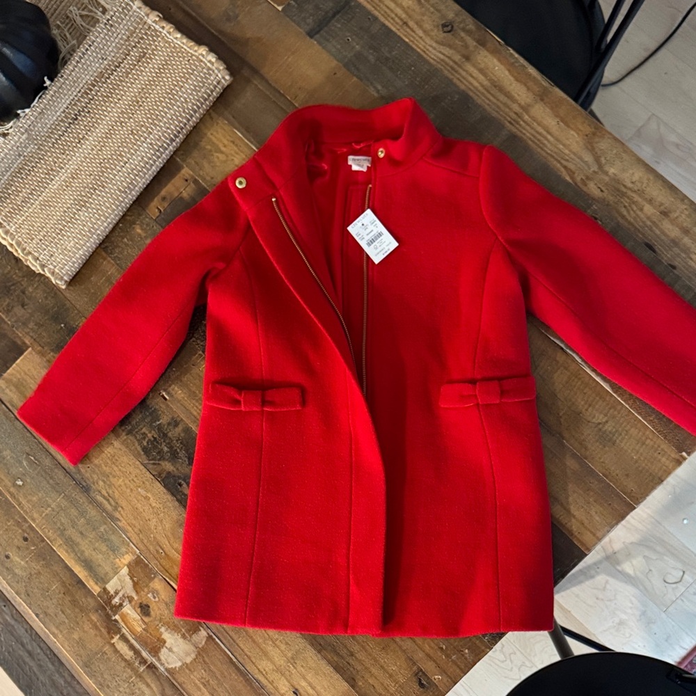 J. Crew Factory Kids Red Pea Coat